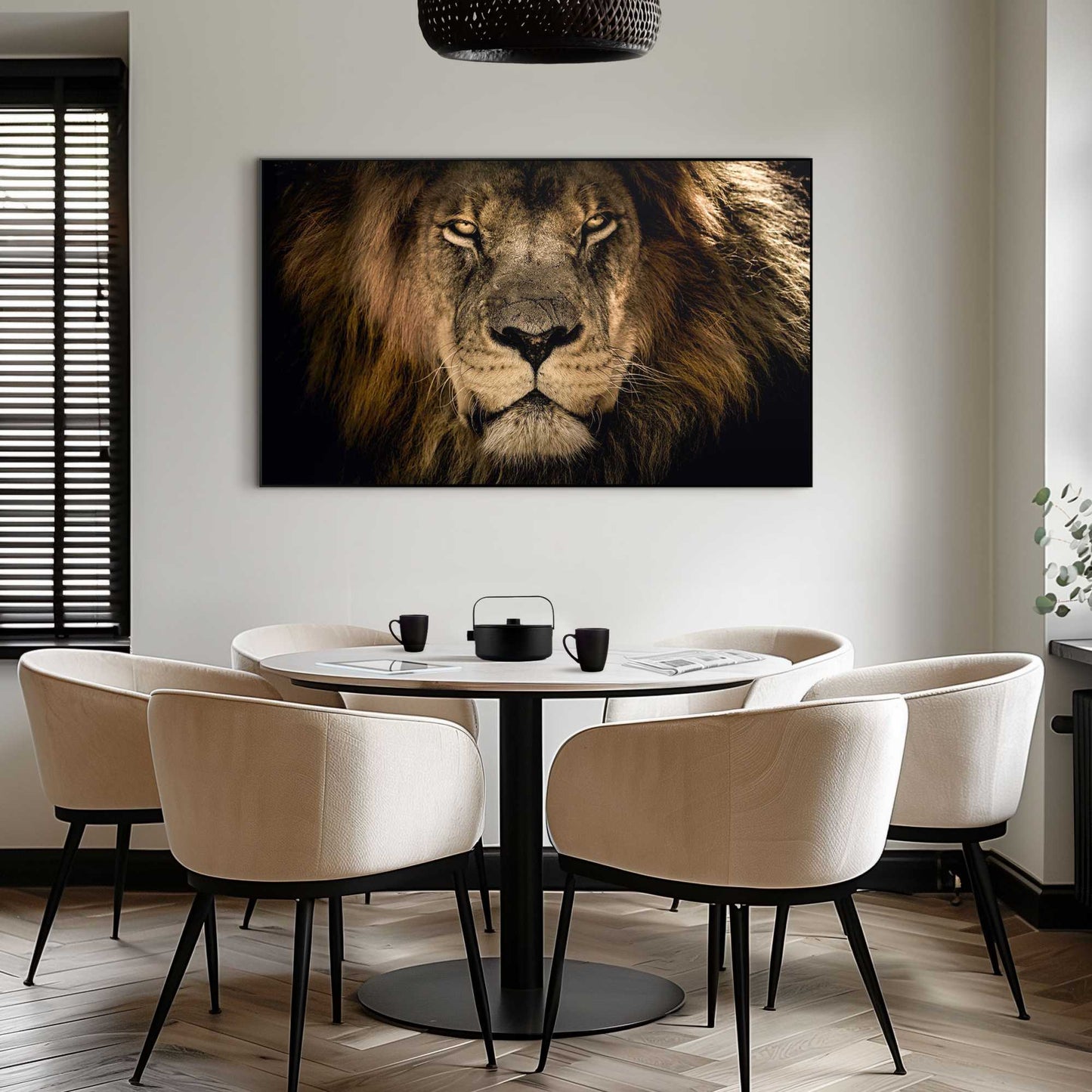 Gerahmtes Bild Löwe 70x118