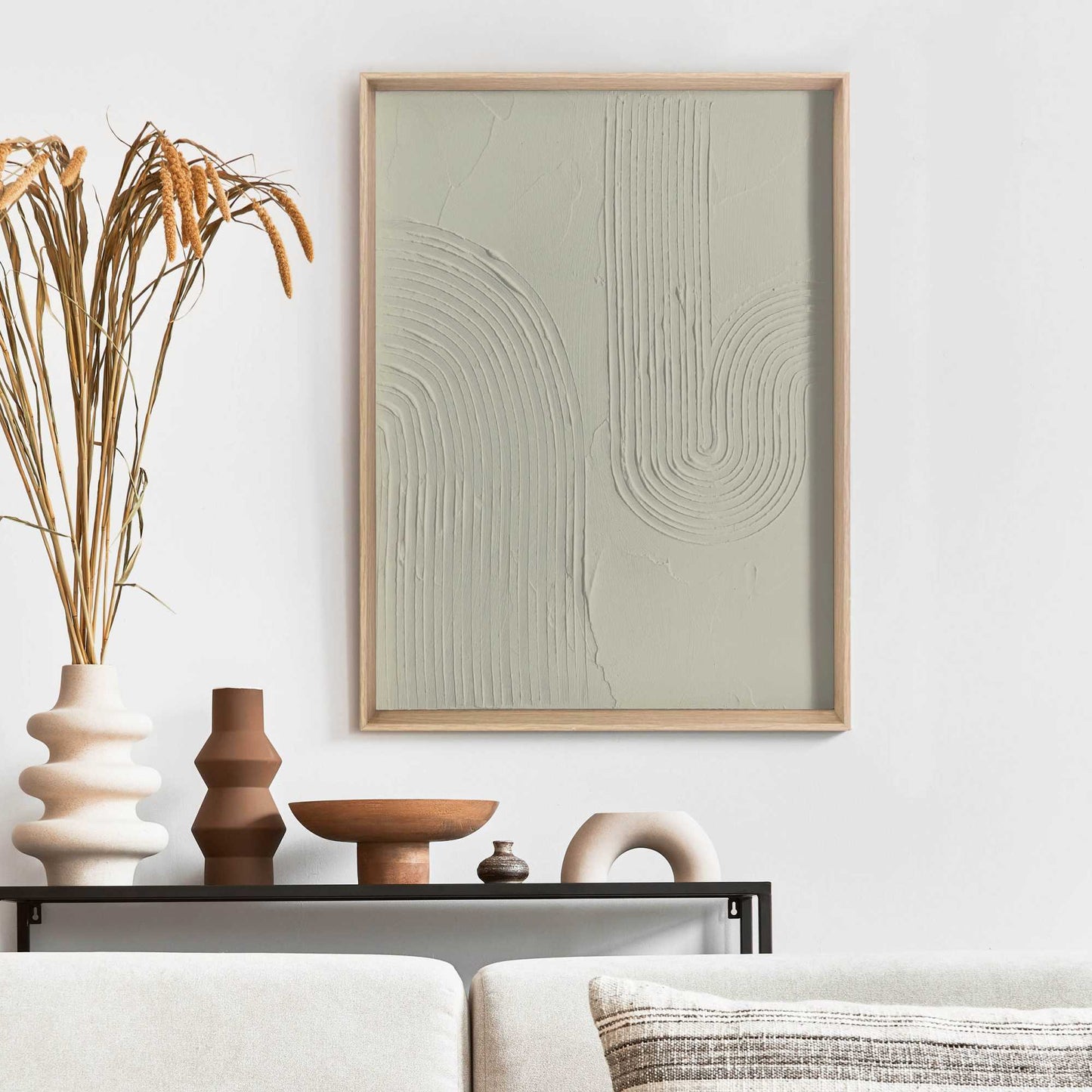 Relief Wandbild Sharp - sage green 40x30