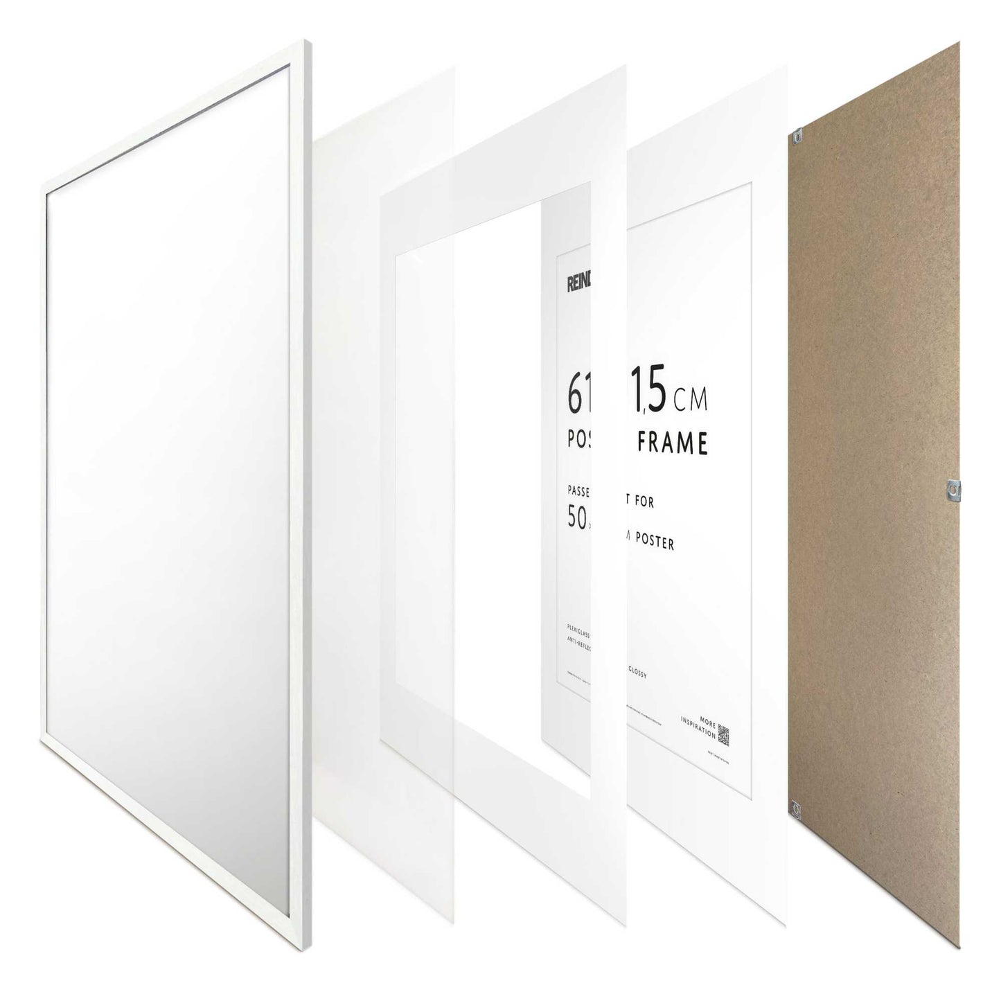 Bilderrahmen Poster 61x91,5 und 50x70 Weiß