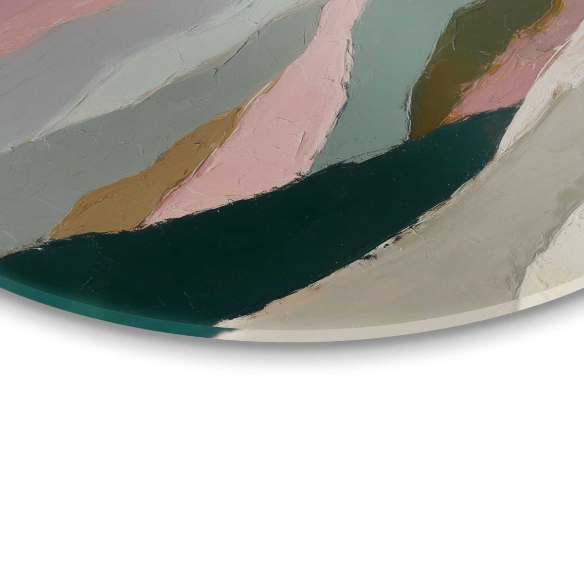 Glasschilderij Bergen in roze wolken I 50 Rond - Reinders