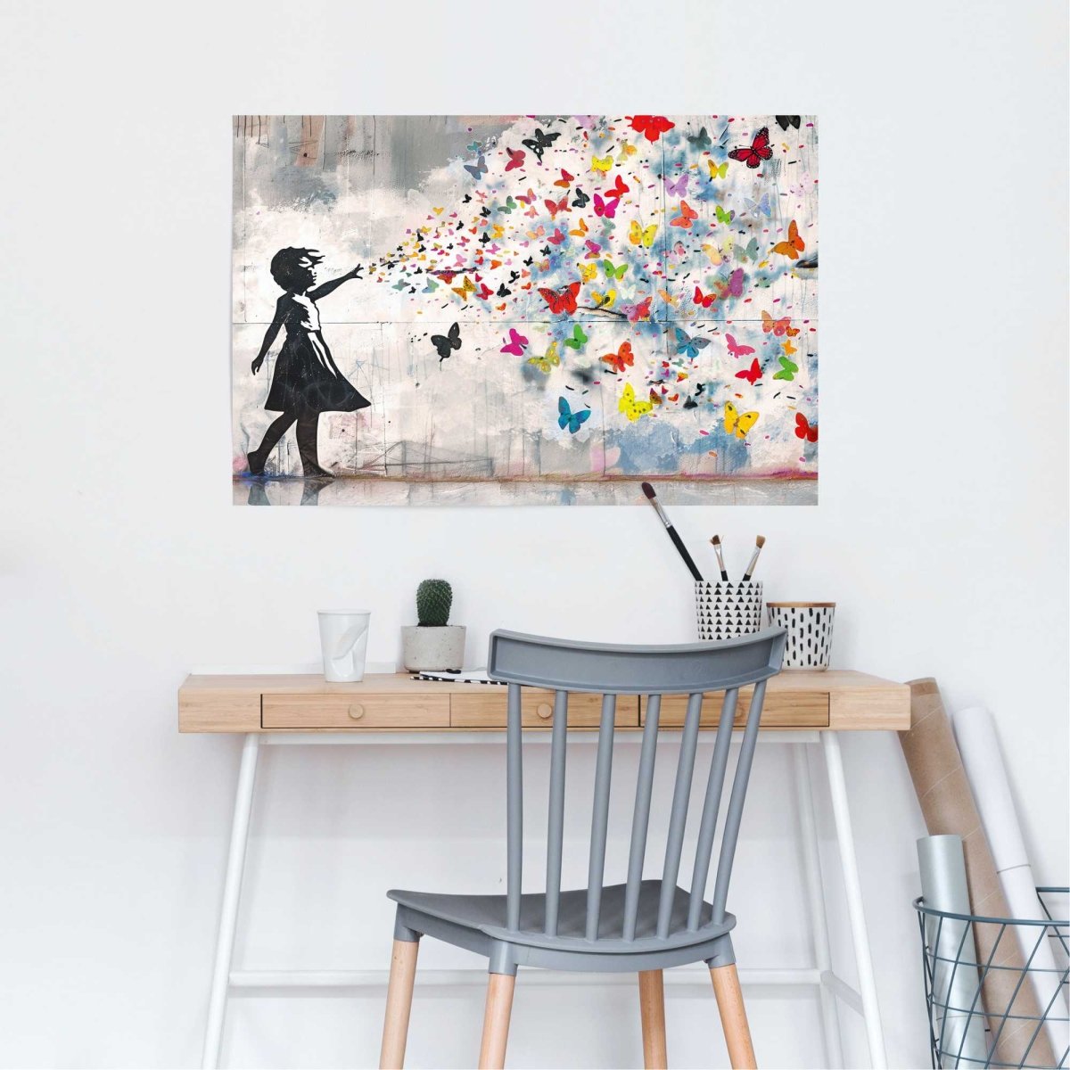 Poster Meisje met vlinders 61x91,5 - Reinders