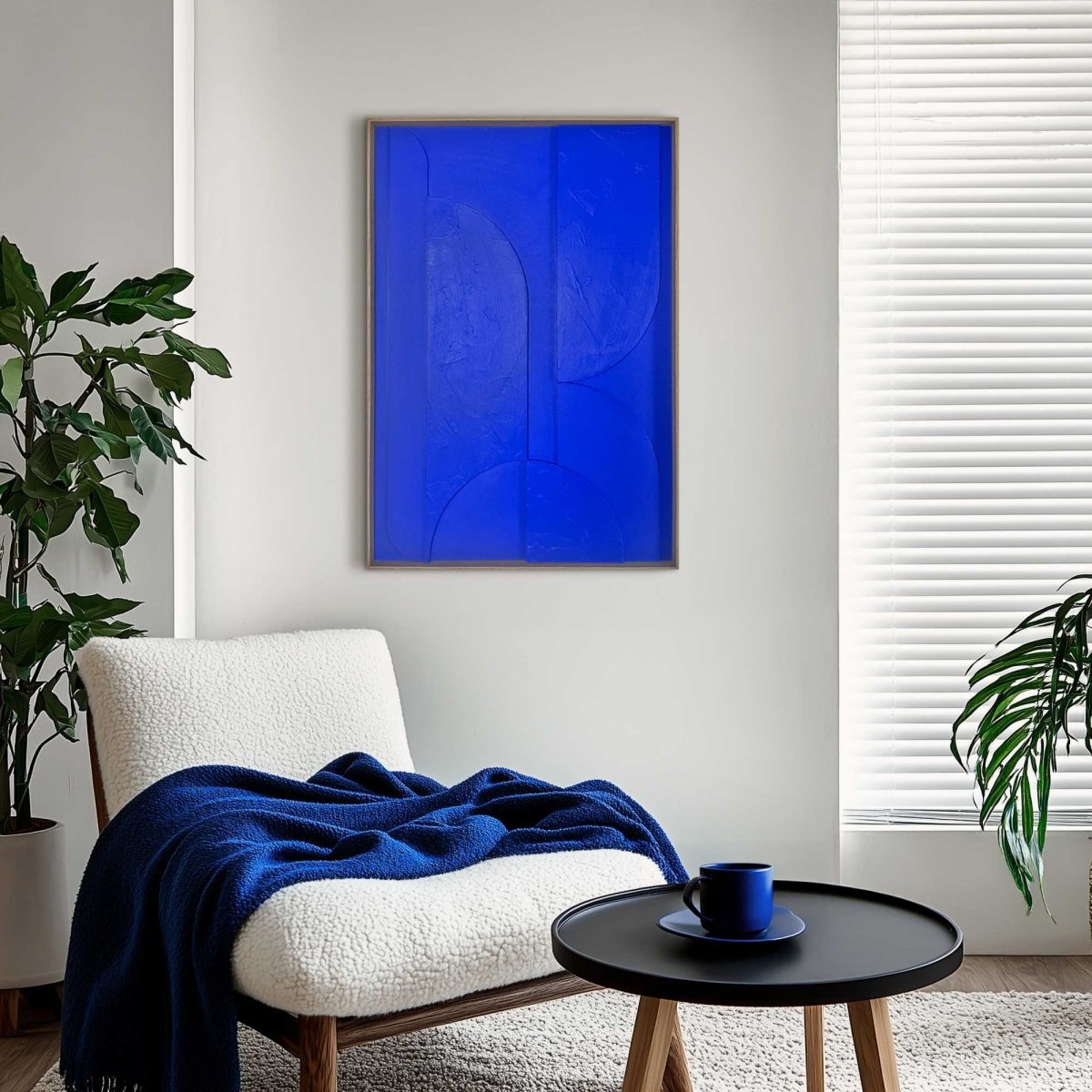 Schilderij 3D Art Shapes - cobalt blue 70x50 - Reinders