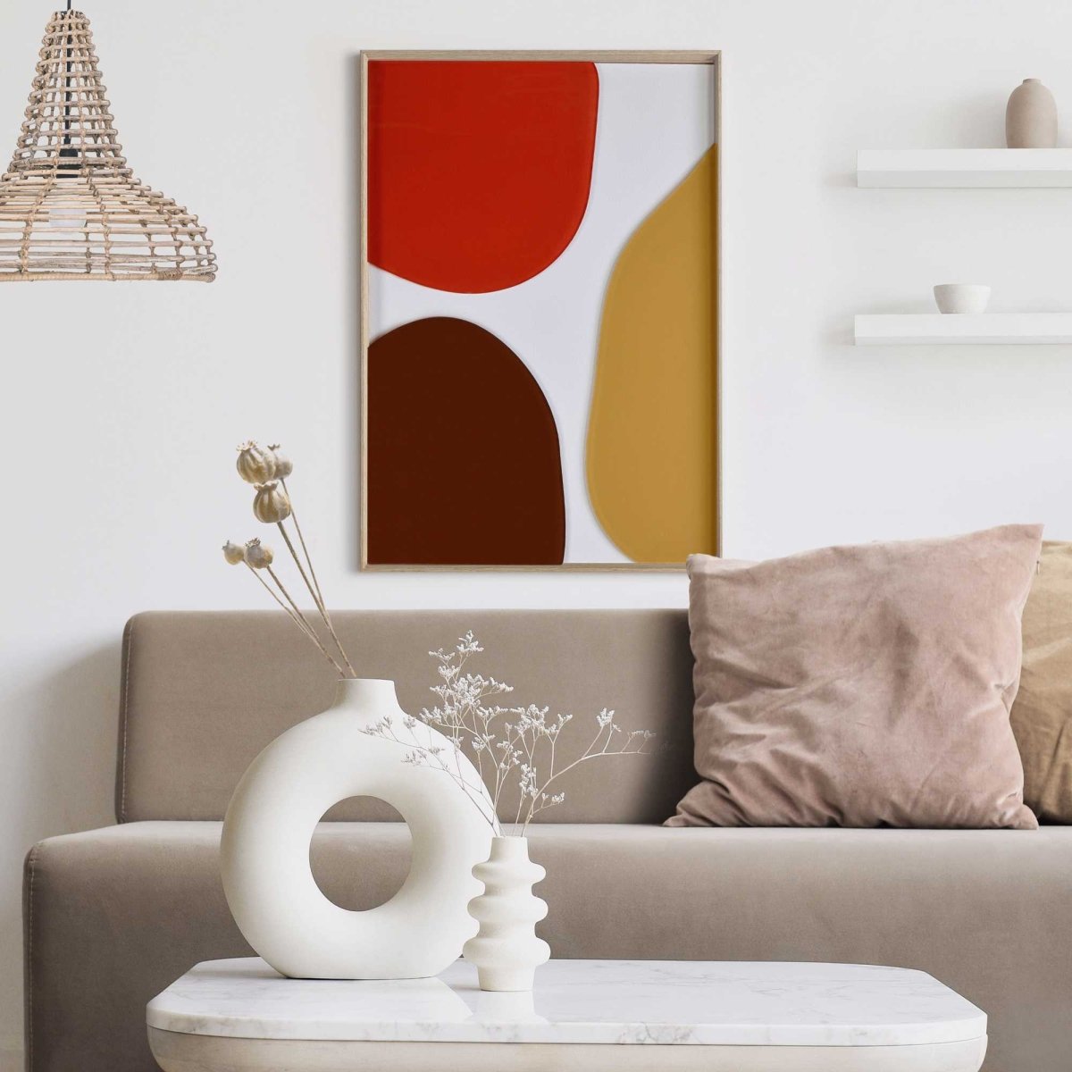 Schilderij Connected - terra teints 70x50 - Reinders