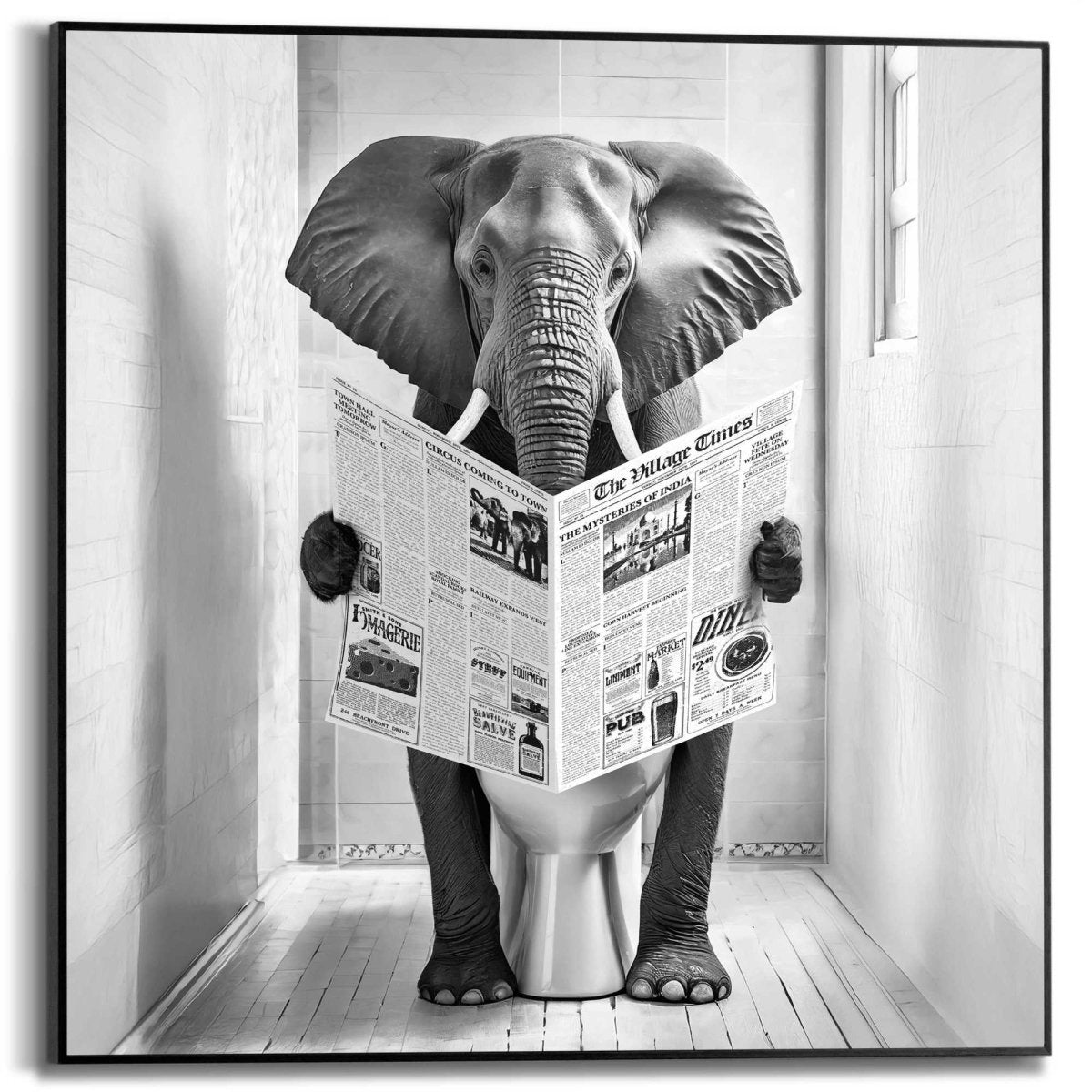 Schilderij Elephant Toilet 50x50 - Reinders