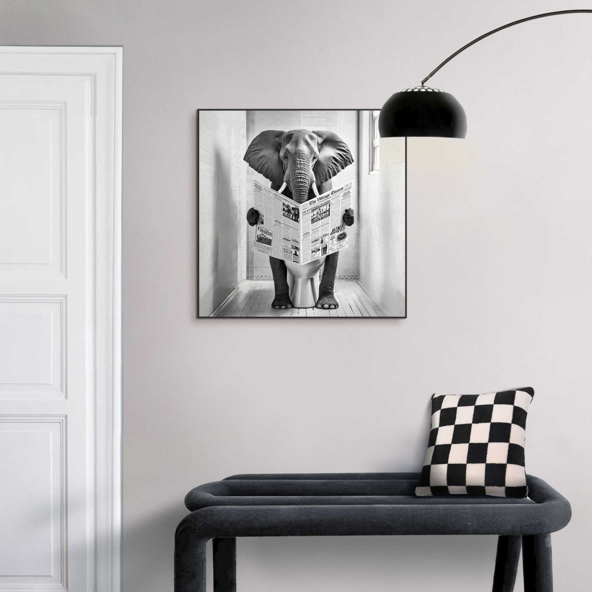 Schilderij Elephant Toilet 50x50 - Reinders