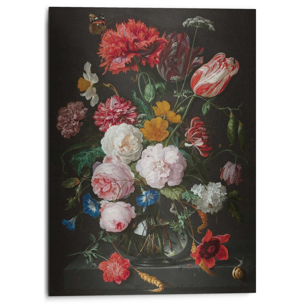 Alu-Dibond De Heem Stilleven met bloemen 70x50 - Reinders