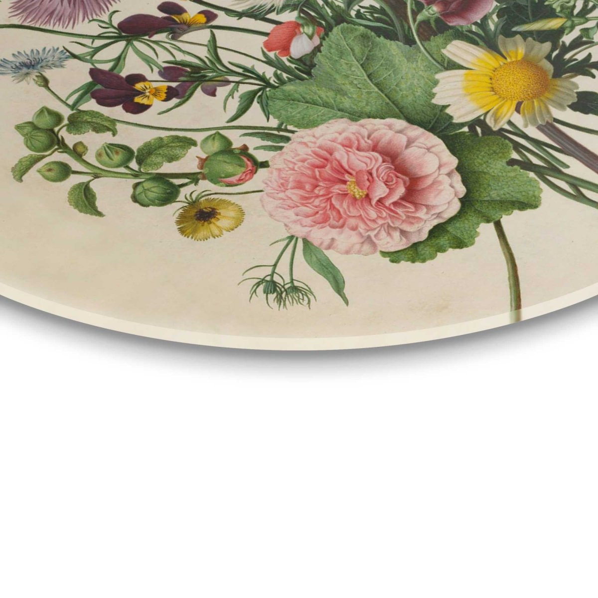 Glasschilderij Bloemen boeket 50 Rond - Reinders
