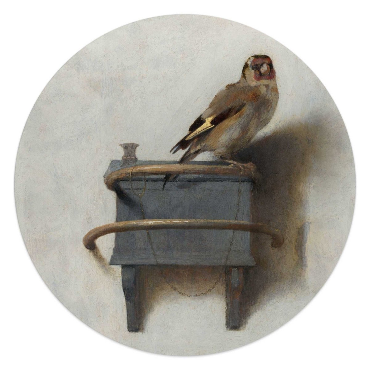 Glasschilderij Carel Fabritius Het Puttertje 50 Rond - Reinders