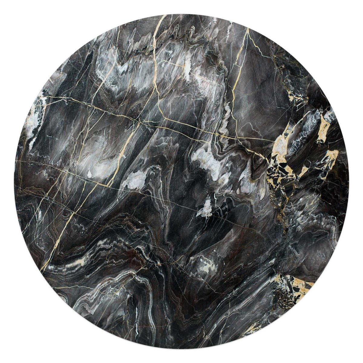 Glasschilderij Edelsteen zwart 70 Rond - Reinders