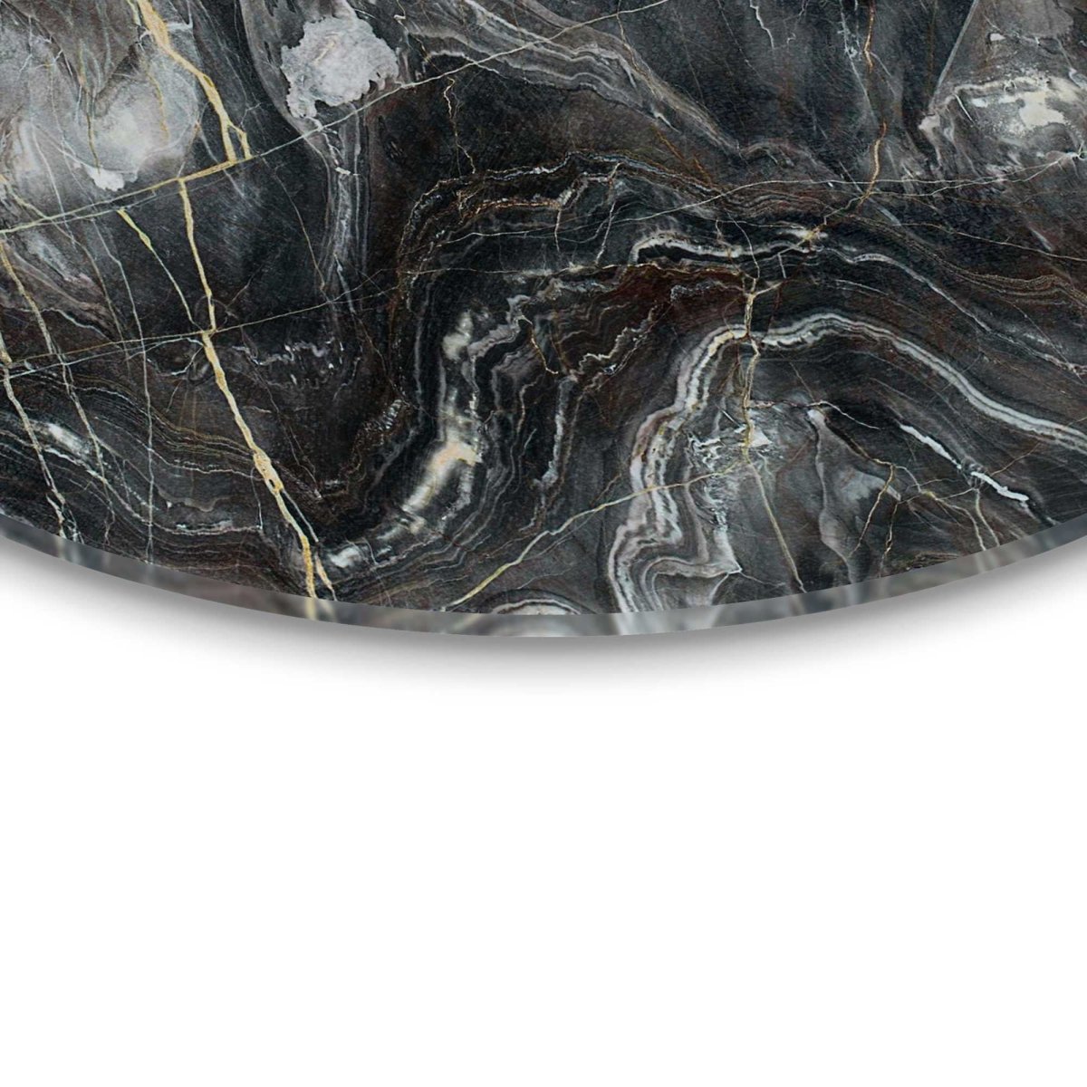 Glasschilderij Edelsteen zwart 70 Rond - Reinders