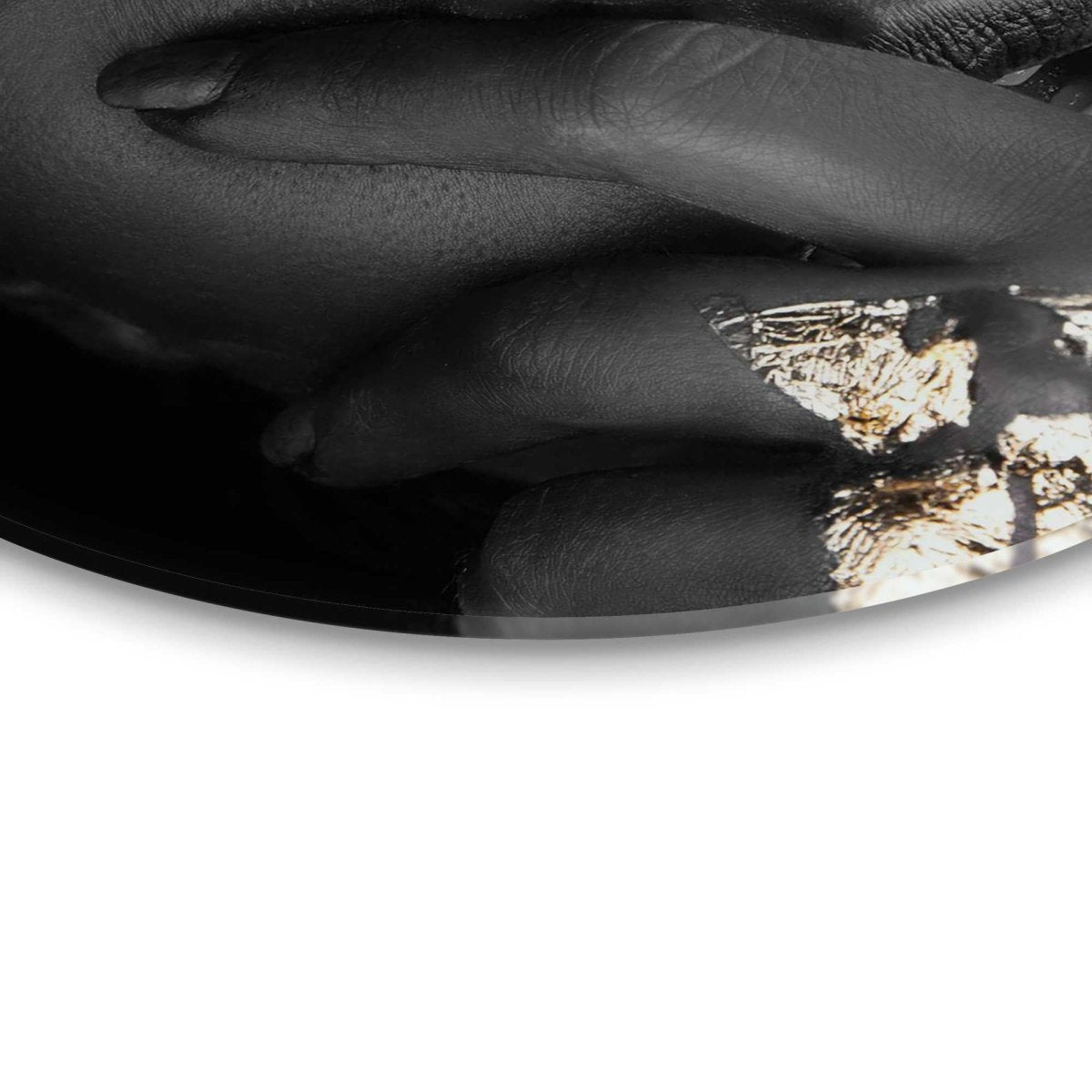 Glasschilderij Gouden hand 70 Rond - Reinders