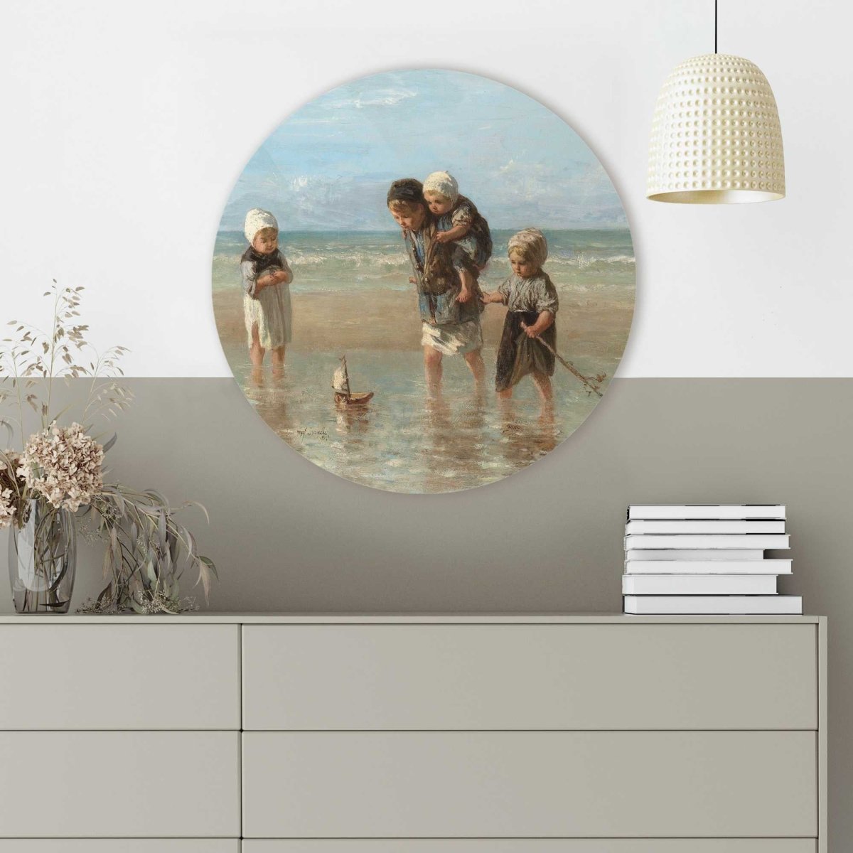 Glasschilderij Israëls Kinderen der Zee 50 Rond - Reinders