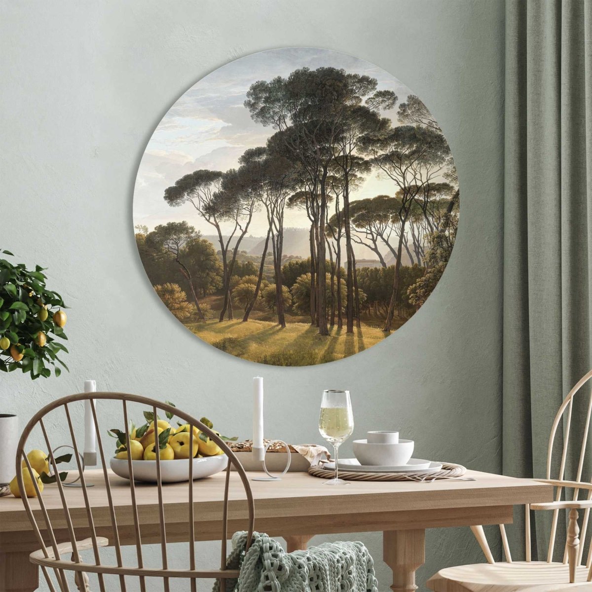 Glasschilderij Voogd Italiaans Landschap 70 Rond - Reinders