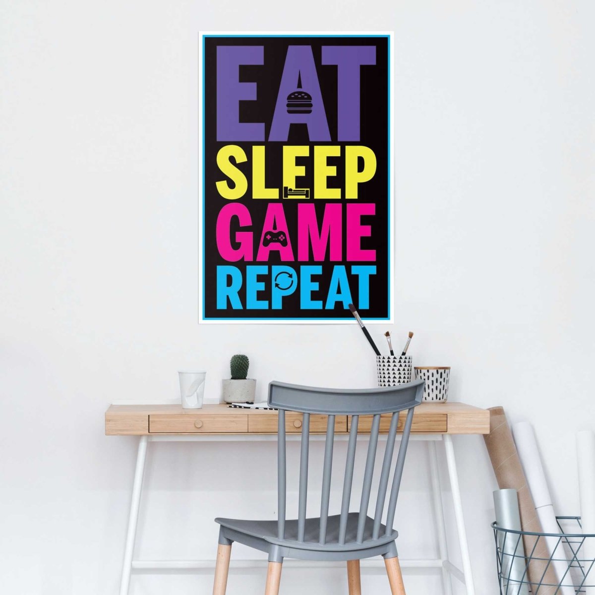 Poster Eat sleep game repeat 91,5x61 - Reinders