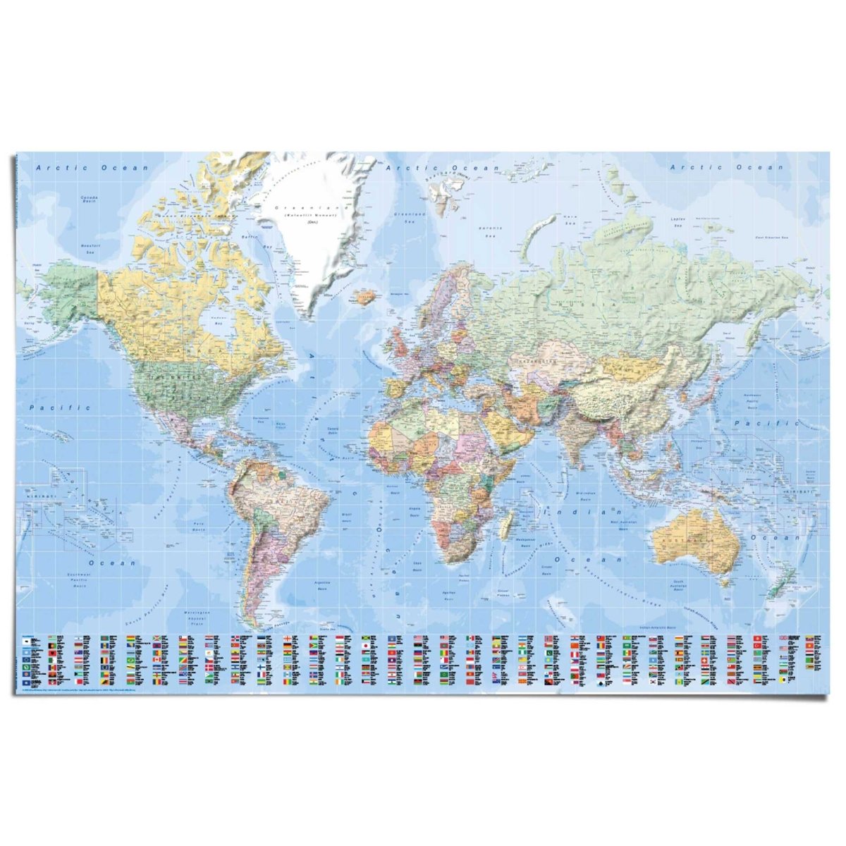 Poster Wereldkaart 61x91,5 - Reinders