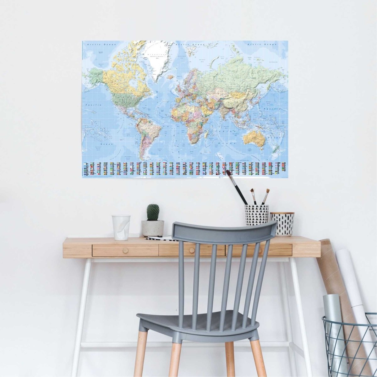 Poster Wereldkaart 61x91,5 - Reinders