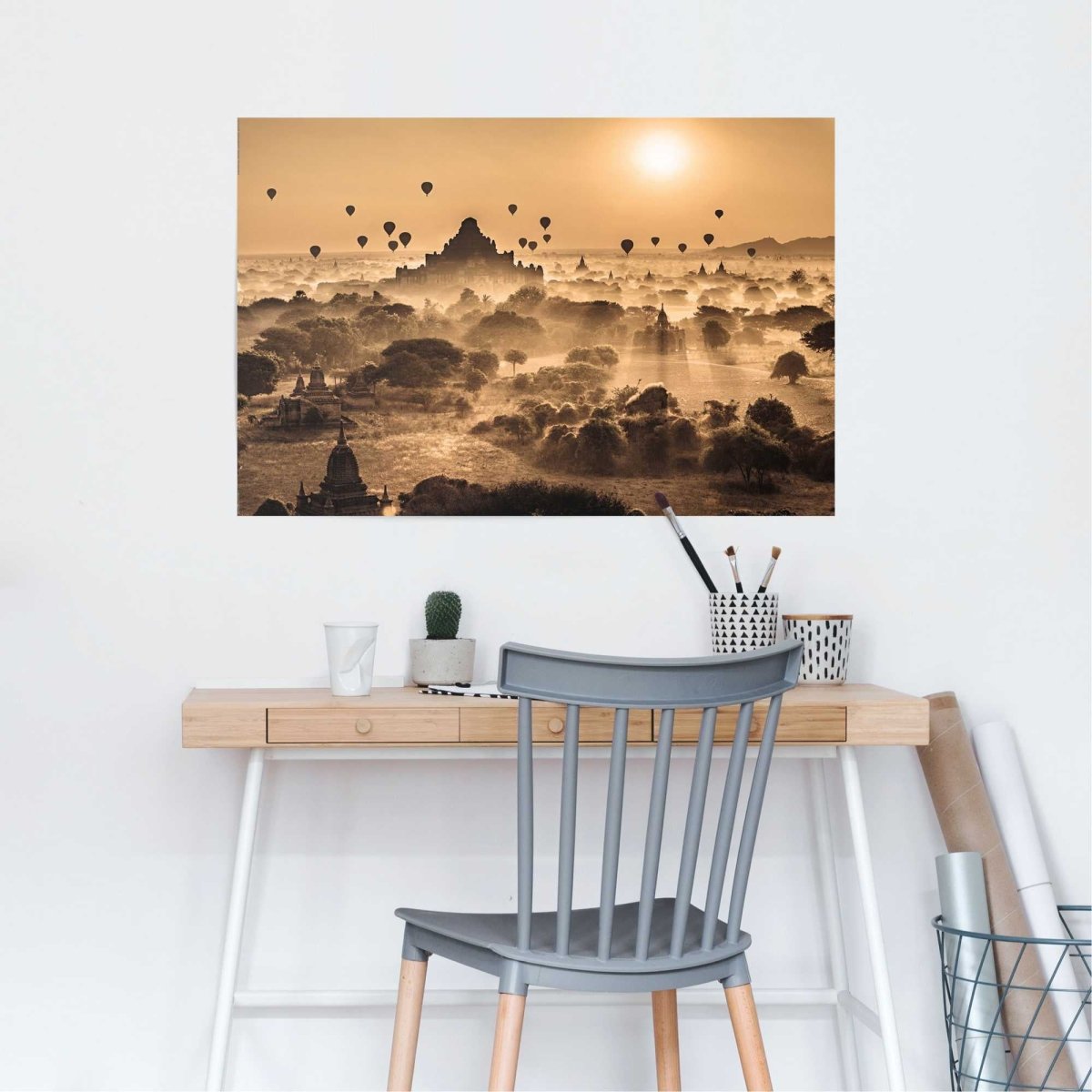 Poster Zonsopgang bij tempels 61x91,5 - Reinders