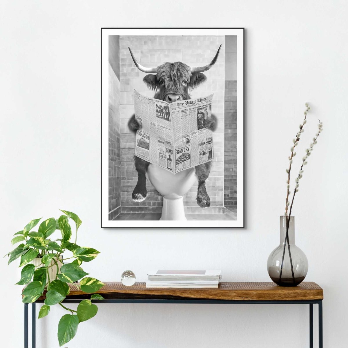 Schilderij Highlander Toilet 70x50 - Reinders