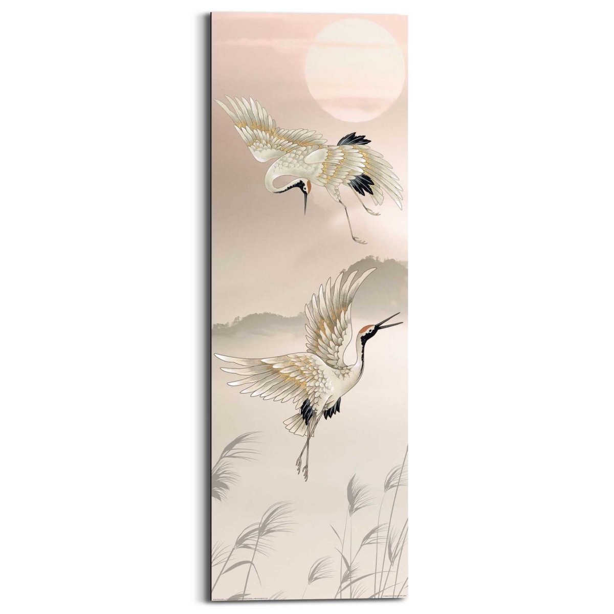 Schilderij Kraanvogels in pastel 90x30 - Reinders
