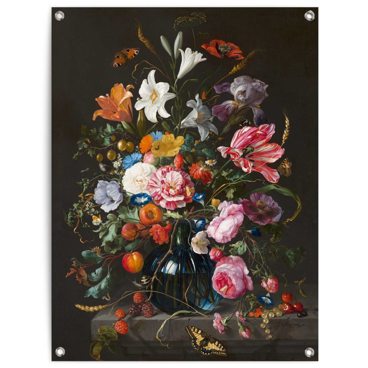 Tuinposter De Heem Vaas met bloemen 80x60 - Reinders