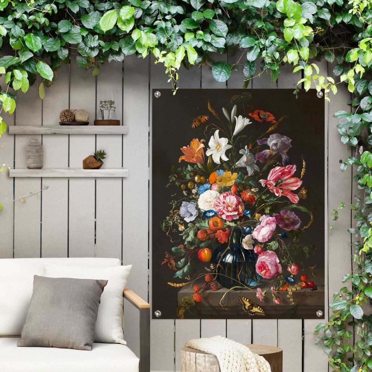 Tuinposter De Heem Vaas met bloemen 80x60 - Reinders