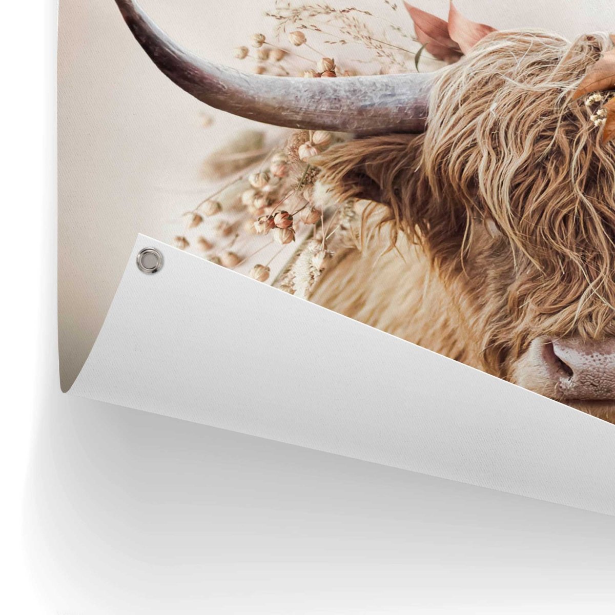 Tuinposter Highlander in bloemen 60x80 - Reinders