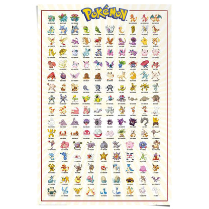 Poster Pokemon - kanto 151 english 91,5x61