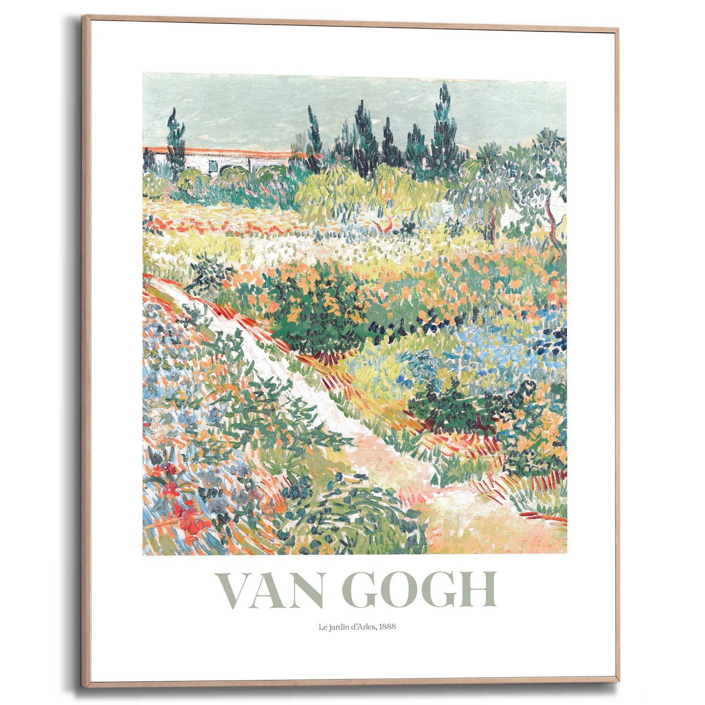 Gerahmtes Bild Van Gogh - garden des Arles 50x40