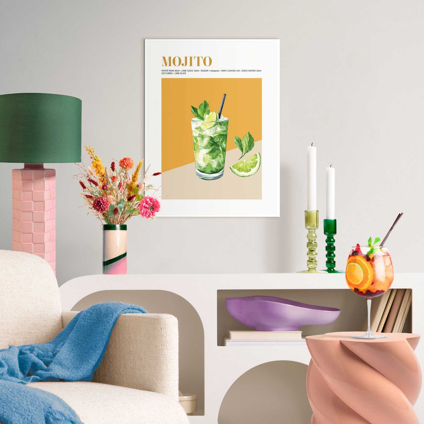 Gerahmtes Bild Mojito 40x30