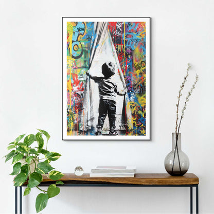 Gerahmtes Bild Grafitti Surprise 70x50