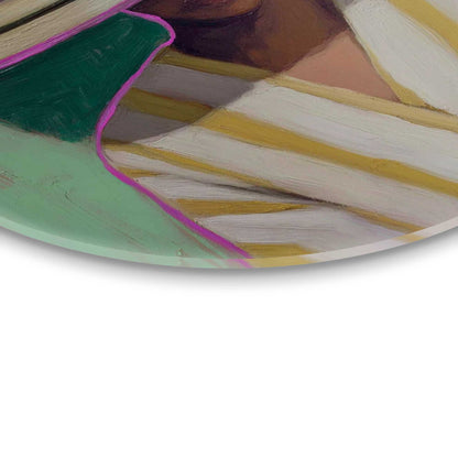 Glasbild Versteckt in der Sonne 50 Rund