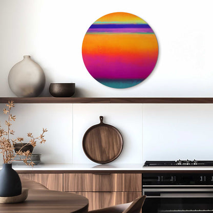 Glasbild Coucher de soleil cosmique 50 Rund
