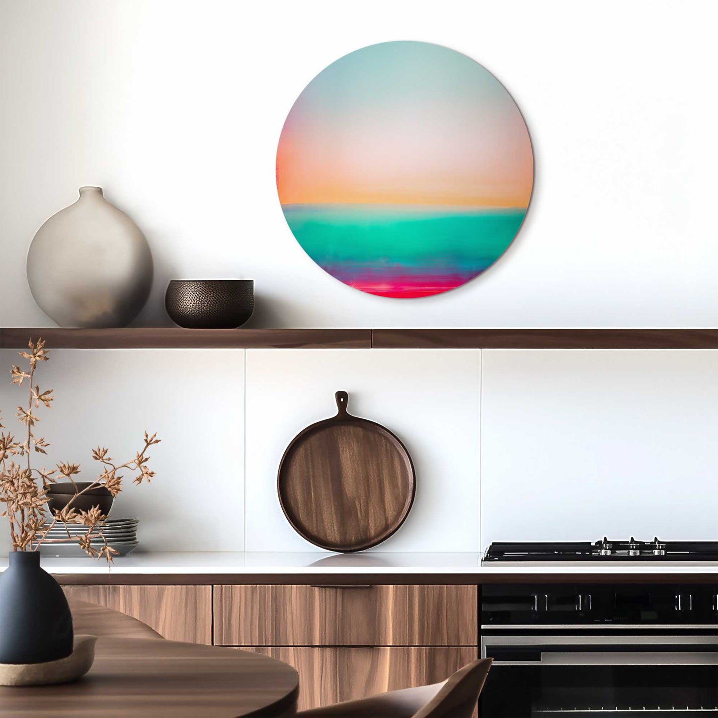 Glasbild Sonnenaufgang 50 Rund