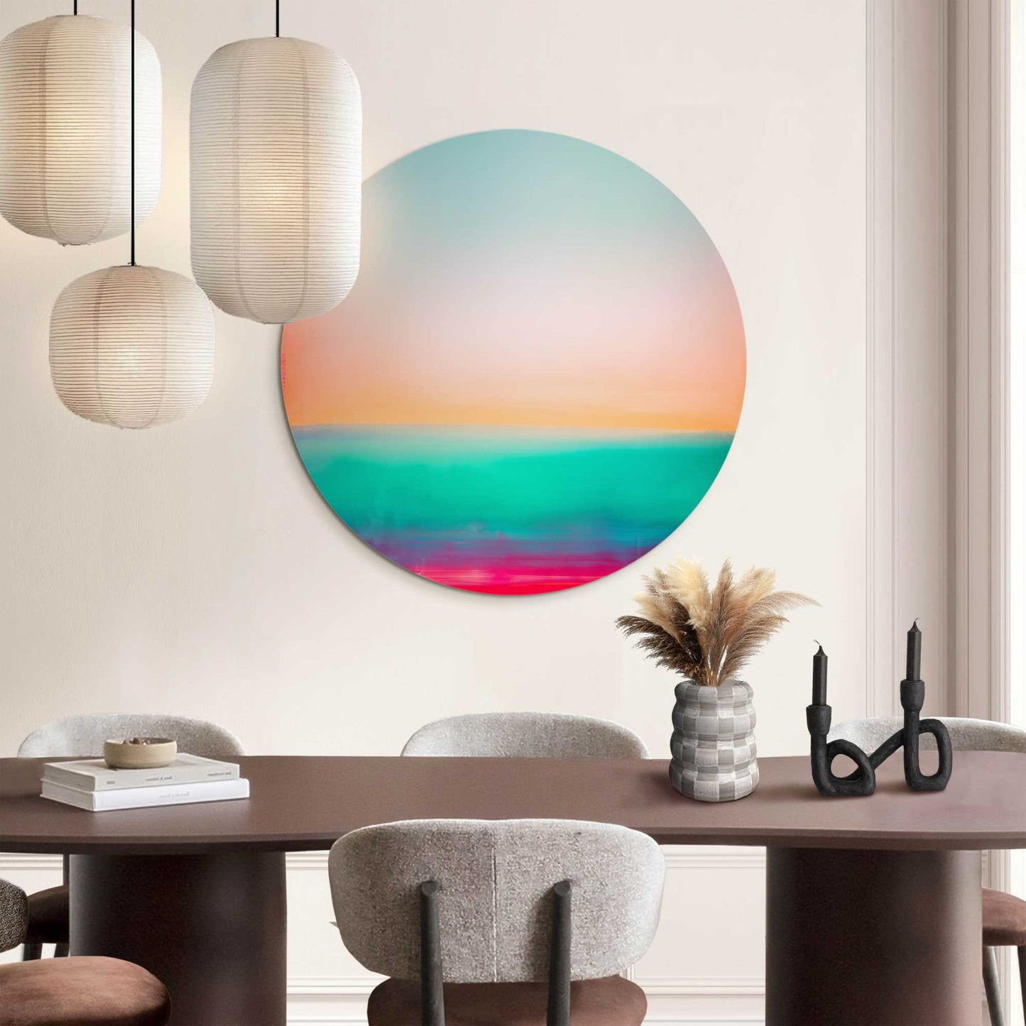 Glasbild Sonnenaufgang 70 Rund