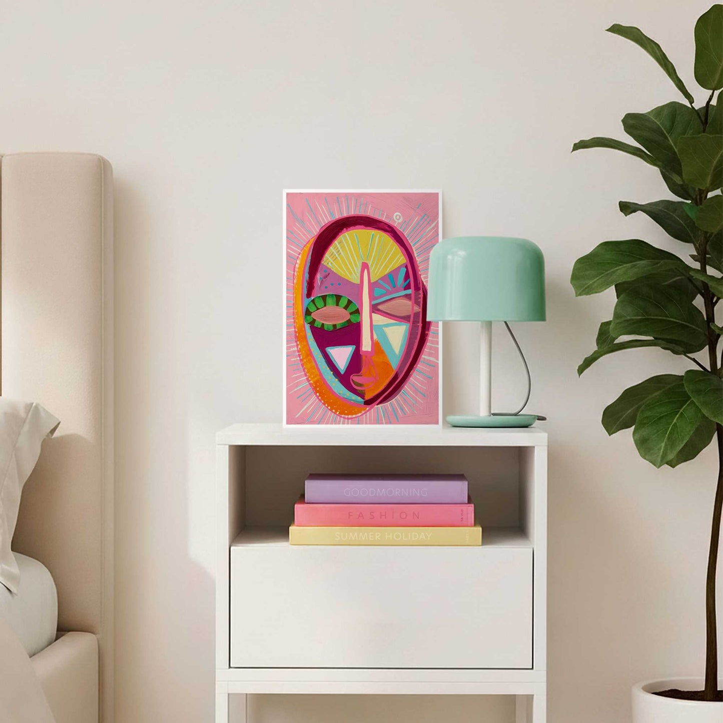 Gerahmtes Bild Abstrakte Maske 30x20