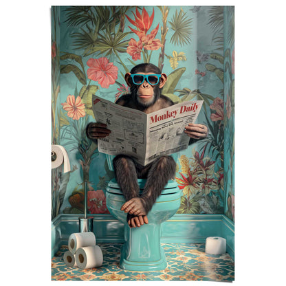 Poster Aap op Toilet 91,5x61