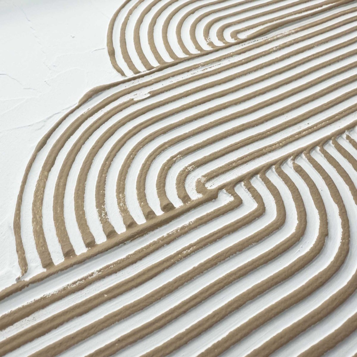 Abstracte wanddecoratie set met structuur Taupe bogen 40x30 - Reliëf Art - Reinders