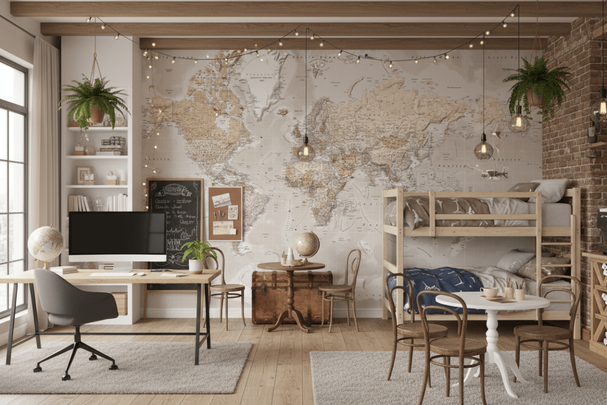 Fotobehang Wereldkaart 260x384 - Reinders