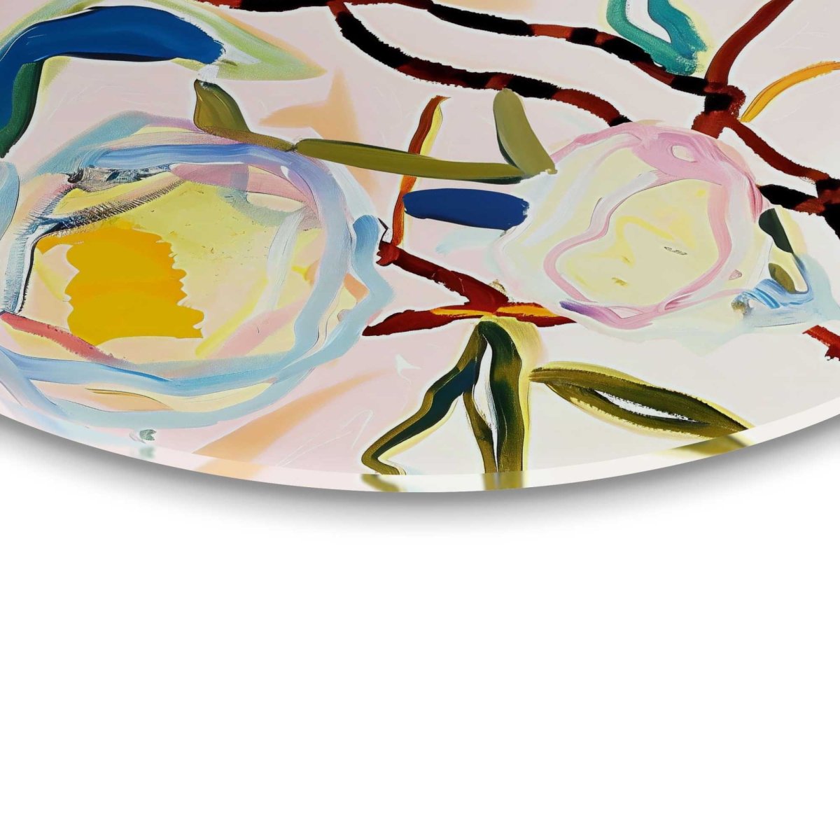 Glasschilderij Abstracte Bloesem 50 Rond - Reinders