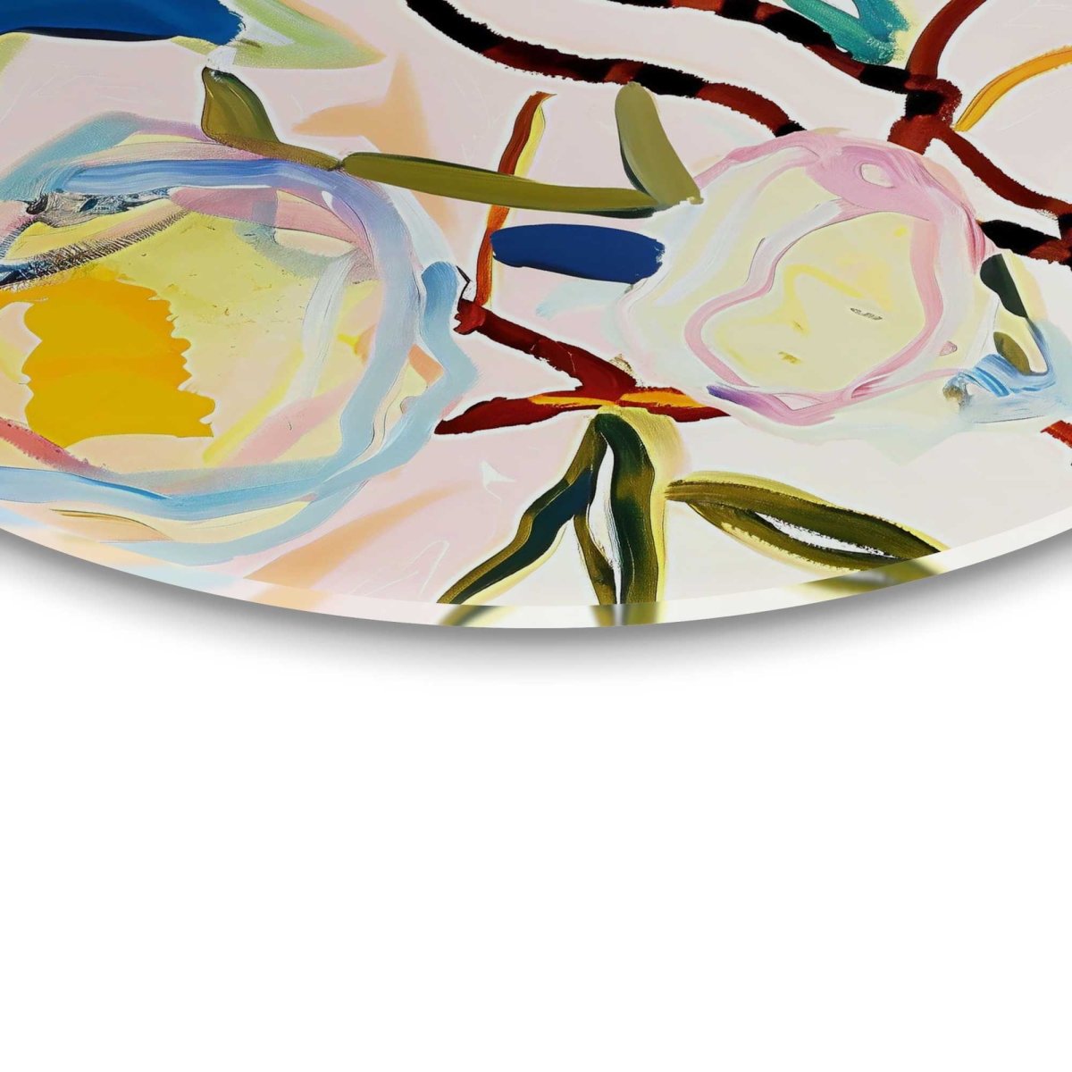 Glasschilderij Abstracte Bloesem 70 Rond - Reinders