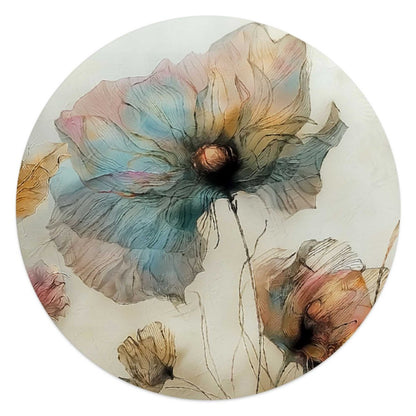 Glasschilderij Aquarel bloemen II 50 Rond - Reinders