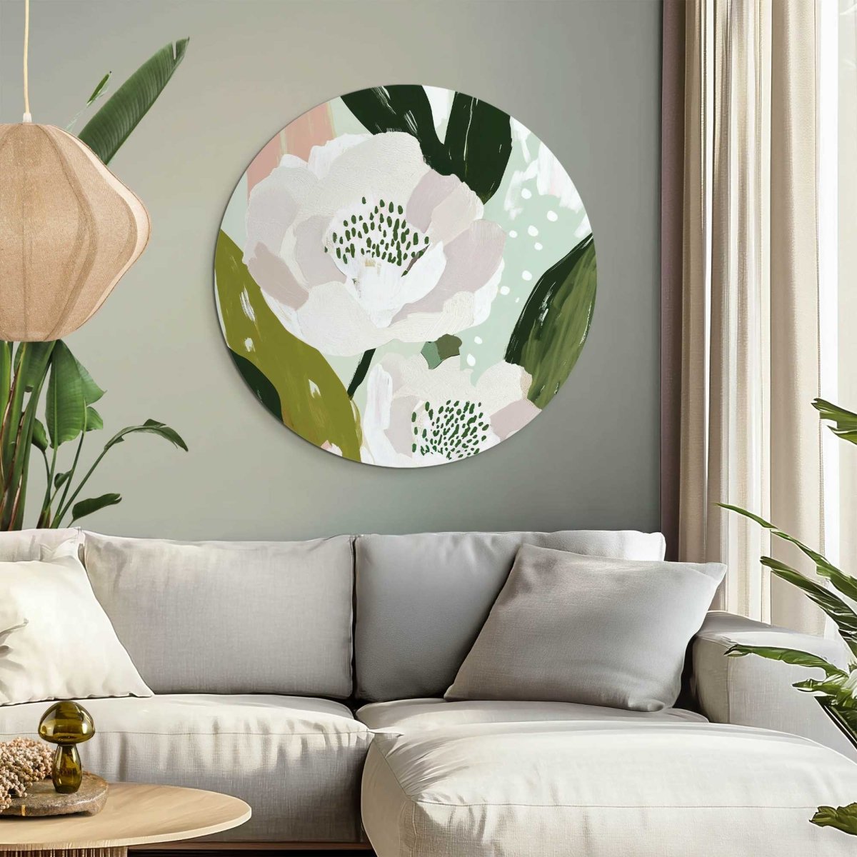 Glasschilderij Bloemen 70 Rond - Reinders