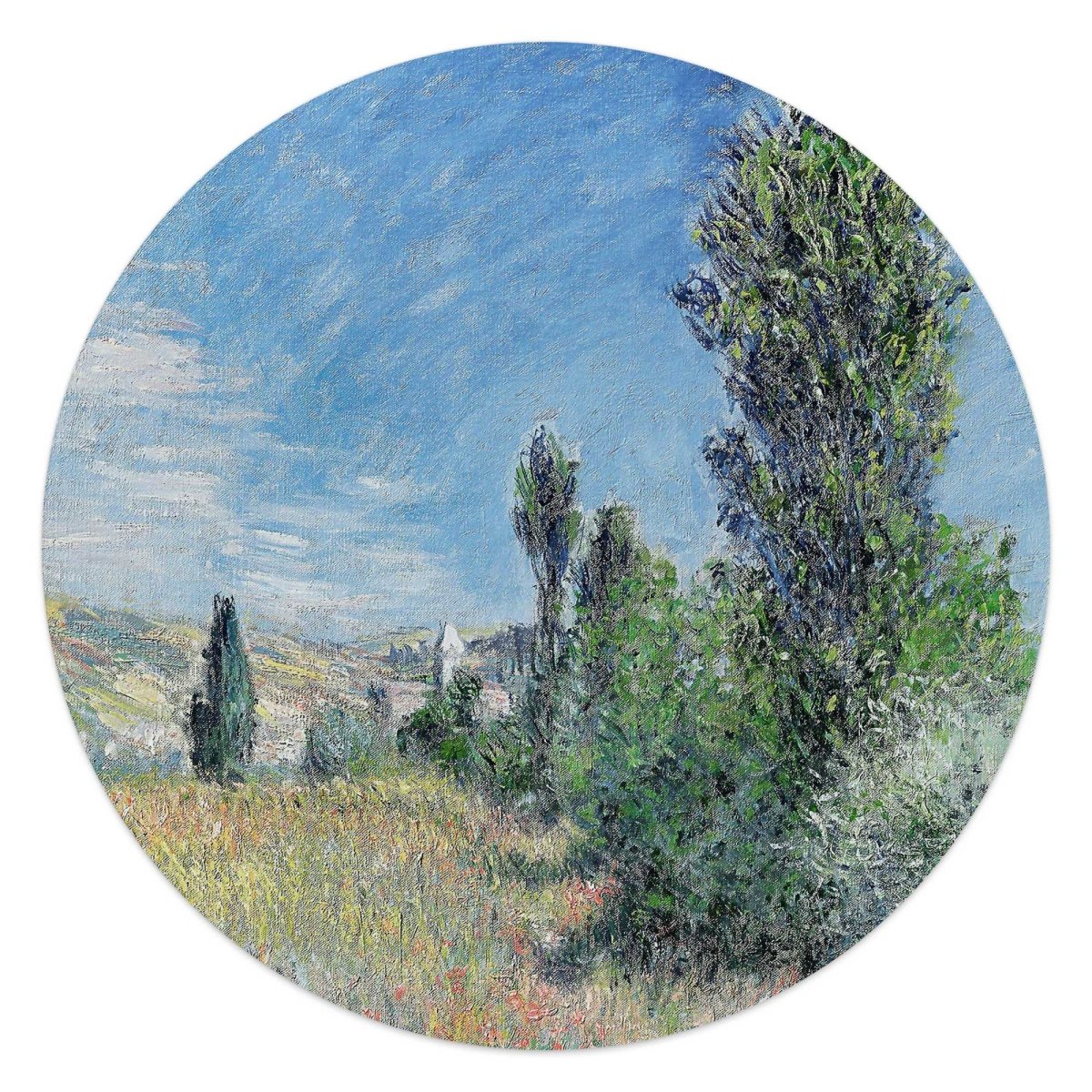 Glasschilderij Monet - landschap in Ile Saint - Martin 50 Rond - Reinders