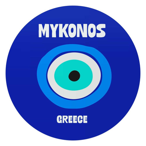 Glasbild Mykonos 70 Rund