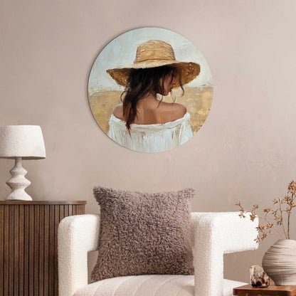 Glasschilderij Onder de strohoed 50 Rond - Reinders