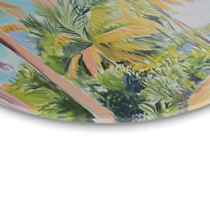 Glasschilderij Pad met palmbomen 70 Rond - Reinders