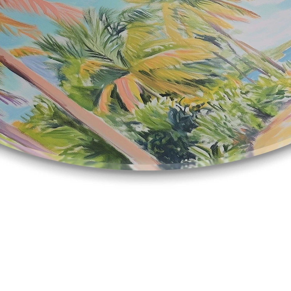 Glasschilderij Pad tussen de palmbomen 50 Rond - Reinders