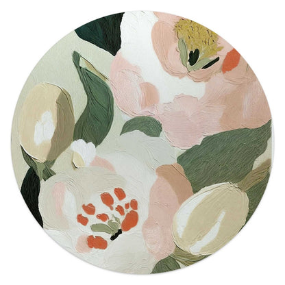 Glasschilderij Pastel bloemen 50 Rond - Reinders
