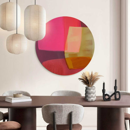 Glasschilderij Roze tinten II 70 Rond - Reinders