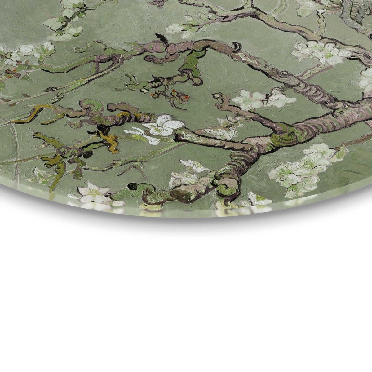 Glasschilderij Van Gogh amandelbloesem 50 Rond - Reinders